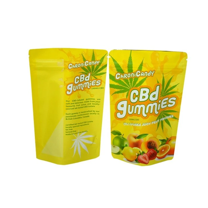 Flower Seed Hemp CBD Gummies Plastic Zipper Stand Up Pouch Candy Packaging Bags